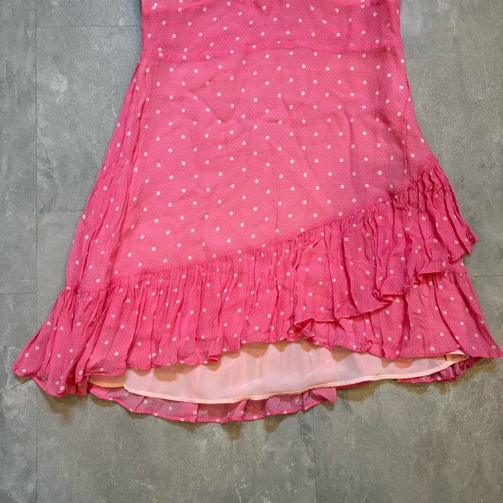 LOVESHACKFANCY Azreal Pink Ruffled Mini Dress Size 00 - Picture 3 of 10